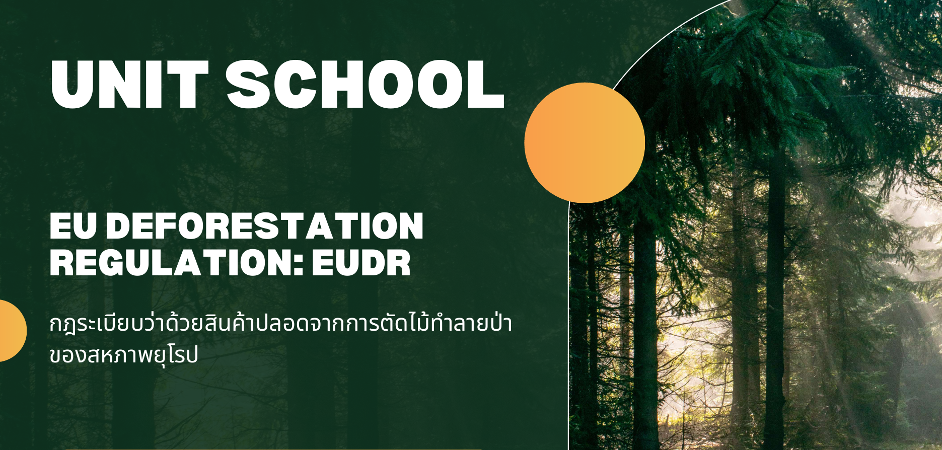 title - กิจกรรม Unit School เรื่อง กฎระเบียบว่าด้วยสินค้าปลอดจากการตัดไม้ทำลายป่าของสหภาพยุโรป (EU Deforestation Regulation : EUDR)